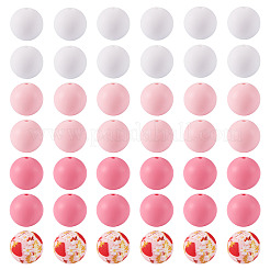 70pcs 4 Styles Silicone Beads Round Rubber Bead 15MM Loose Spacer Beads for DIY Supplies Jewelry Keychain Making&nbsp;FIND-TA0010-31A