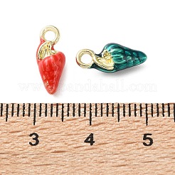 合金エナメルチャーム  混合色  ライトゴールド  巻き貝の形をしたチャーム  13x5.5x5mm  穴：1.8mm&nbsp;AL-CBA3844-02C-G