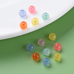 透明なアクリルビーズ  ラウンド  ミックスカラー  6x5mm  穴：1.8mm  約440個/50g&nbsp;X-MACR-S370-I6mm