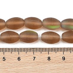 染色された合成ムーンストーンビーズ連売り  オーバル  艶消し  ミックスカラー  12.5x8mm  穴：1mm  約30個/連  14.96''（38センチメートル）&nbsp;G-G458-B01-12x8mm