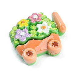公園テーマの漫画樹脂カボション  花車  22.5x25.5x9mm&nbsp;CRES-S368-01A