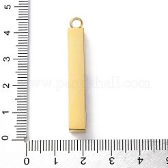 304ステンレスペンダント  キュービックジルコニア付き  ゴールドカラー  スティック  ピンク  42.5x6x6mm  穴：3mm&nbsp;STAS-S152-03B
