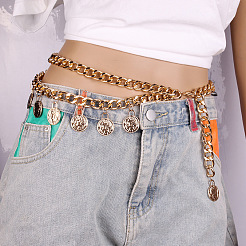 Alloy Disc Tassel Double Layer Waist Belly Chains for Women&nbsp;FS-WG8F1FB-01