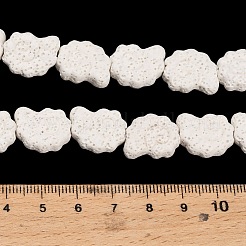 天然溶岩岩ビーズ連売り  染め  螺旋状の貝殻  ホワイト  16~17x13x6.5mm  穴：1.2mm  約26個/連  16.34~16.54''（41.5~42センチメートル）&nbsp;G-G347-01I
