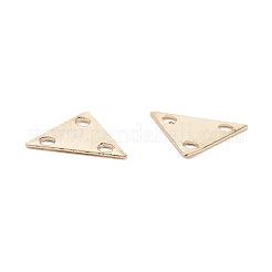真鍮シャンデリアコンポーネントリンク  長持ちメッキ  三角形  24KGP本金メッキ  6.5x7.5x0.3mm  穴：1mm&nbsp;LS-KK-K253-12G