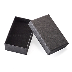 厚紙ギフトボックス  中に黒いスポンジを入れて  長方形  ブラック  8x5x2.7cm&nbsp;YS-TAC0001-18A-02
