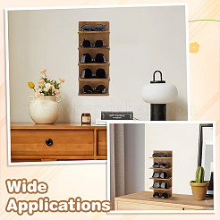 4-Tier Wood Wall Mounted Sunglasses Organizer Holder&nbsp;ODIS-WH0043-184A