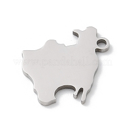 ステンレスペンダント201個  マップチャーム  レーザー切断  変色防止  ステンレス鋼色  14x17x1mm  穴：1.4mm&nbsp;STAS-S157-16P