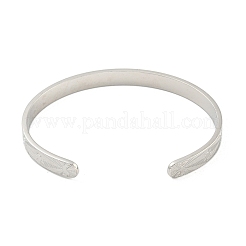 女性用ステンレススチールオープンカフバングル  ムーン  1/4インチ（0.6cm）  内径：2x2-1/2インチ（5.05x6.5cm）&nbsp;BJEW-G708-01A-P