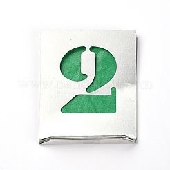 アルミ合金塗装ステンシル  DIYスクラップブッキング用  数0~9  銀  8x6.9x1cm  10個/セット&nbsp;DIY-WH0223-62