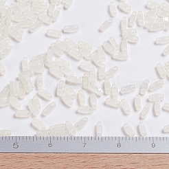 MIYUKIクォーターティラビーズ  日本製シードビーズ  2穴  (qtl512) オパール セイロン  5x1.2x1.9mm  穴：0.8mm  約2400個/50g&nbsp;SEED-X0054-QTL512