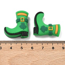 シリコーン焦点ビーズ  焦点ビーズ  グリーン  靴  25.5x23.5x10mm  穴：3mm&nbsp;SIL-A012-02C