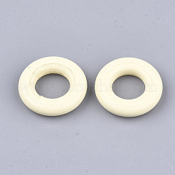 塗装木製リンクリング  リング  淡黄色  24.5x6mm  穴：12mm&nbsp;WOOD-Q040-003B-08