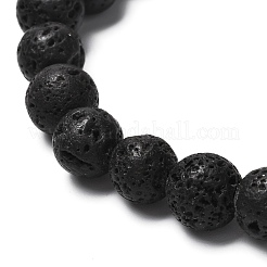 Natural Lava Rock Beads Stretch Bracelet&nbsp;BJEW-JB06885