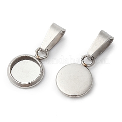 304 Stainless Steel Pendant Cabochon Settings&nbsp;STAS-I328-01A-P