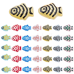 20Pcs Painted Glass Beads Enamel Beads&nbsp;BLOW-PA0001-01