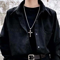 Enamel Cross Pendant Necklace with Box Chains&nbsp;RELI-PW0001-035P