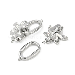 Brass Micro Pave Clear Cubic Zirconia Fold Over Clasps&nbsp;KK-U043-17P