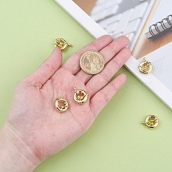 ラックメッキ真鍮引き輪  長持ちメッキ  ゴールドカラー  15x5mm  穴：2mm&nbsp;KK-D399-B-G-NF