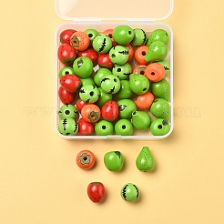 50Pcs 5 Styles Wood Beads&nbsp;WOOD-FS0001-45