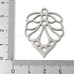 ステンレスペンダント201個  レーザー切断  リーフチャーム  変色防止  ステンレス鋼色  35x26x1mm  穴：2.5mm&nbsp;STAS-S155-01P-05