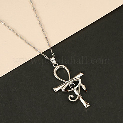 Ankh Cross with Eye of Horus Rhinestone Pendant Necklace&nbsp;RELI-PW0001-021P