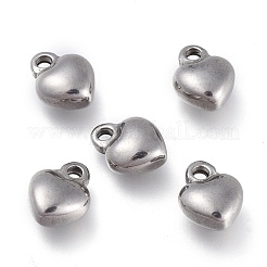 304ステンレススチールチャーム  ハート  ミックスカラー  7x9x4mm  穴：1.6mm&nbsp;STAS-G236-01-A