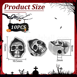 10Pcs Halloween 304 Stainless Steel Beads&nbsp;STAS-UN0064-09