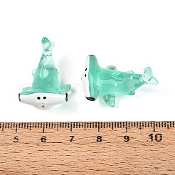 樹脂カボション  海洋動物シリーズ  鮫  アクアマリン  30x19x18.5mm&nbsp;RESI-I043-08