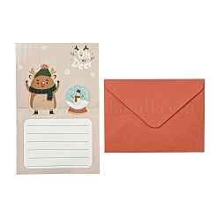 クリスマスの紙のお祝いカード  記念スタンプカード  封筒付き  長方形  鹿  159x100x0.5mm&nbsp;X1-DIY-B080-03