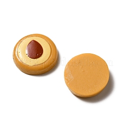 不透明樹脂ビスケットカボション  模造食品  砂茶色  フラットラウンド  20x5mm&nbsp;RESI-WH0035-41G