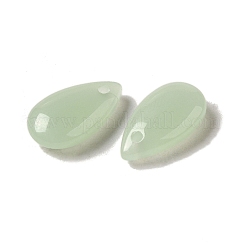 ガラスチャーム  天然石風  ティアドロップチャーム  ダークシーグリーン  14x8x4mm  穴：1.2mm&nbsp;X-GLAA-B017-04C