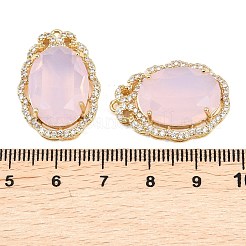 Brass Micro Pave Clear Cubic Zirconia Pendants&nbsp;KK-H257-07G-02