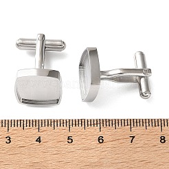 Sqaure 304 Stainless Steel Cufflink Settings&nbsp;SA-CBAC007-01P