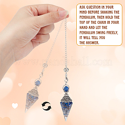 Natural Lapis Lazuli & Resin Hexagonal Pointed Dowsing Pendulums&nbsp;AJEW-CN0008-32B