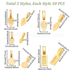150Pcs 5 Styles Alloy Glue-on Flat Pad Bails&nbsp;FIND-GA0005-27