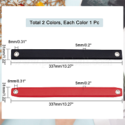 2本2色puレザーバッグストラップ  バッグ交換用アクセサリー  ミックスカラー  33.7x3.1x0.5cm  穴：8mm  1pc /カラー&nbsp;FIND-CA0003-88