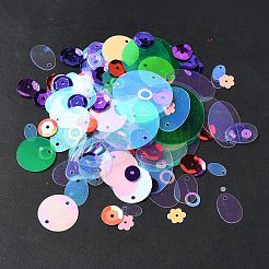 装飾アクセサリー  PVCプラスチック スパンコール/スパンコール ペンダント/リンク/ビーズ  混合図形  ミックスカラー  4~52x0.2mm  穴：0.5~1mm&nbsp;KY-XCP0001-34