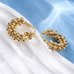 丸い真鍮のフープピアス  鉛フリー＆カドミウムフリー  長持ちメッキ  ラックめっき  18KGP本金メッキ  25x7.5x25mm&nbsp;EJEW-R025-34G