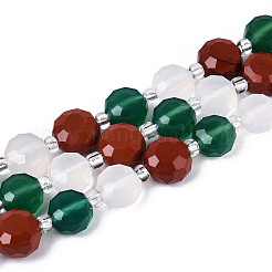 Natural Red Agate & Green Agate & Red Jasper Beads Strands&nbsp;G-T144-19A-01