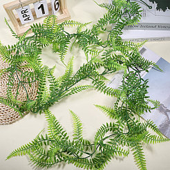 プラスチック製の人工ペルシャの葉の籐  ホームパーティーの装飾に  グリーン  1800mm&nbsp;DIY-WH0671-112