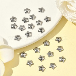 Tarnish Resistant 5-Petal Flower Smooth Surface 304 Stainless Steel Bead Caps&nbsp;STAS-R065-56