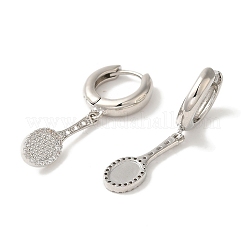 Rack Plating Brass Micro Pave Clear Cubic Zirconia Hoop Earrings&nbsp;EJEW-B062-38P