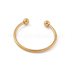304ステンレススチールカフリング  ゴールドカラー  1.2mm  内径：18mm&nbsp;RJEW-C137-01G