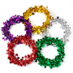 PVC Sparkly Star Metallic Garland with Iron Wire&nbsp;AJEW-TAC0034-08C