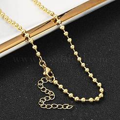 Rack Plating Brass Ball Chain Necklaces for Women&nbsp;NJEW-G102-01A-G