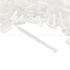 ガラス竹ビーズ  シードビーズ  ホワイト  約6mm長  直径1.8mm  穴：0.6mm  約10000個/袋。 1ポンドのパッケージごとに販売&nbsp;TSDB6MM141T