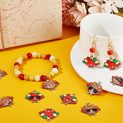 24Pcs 12 Styles Thanksgiving Day Cute Printed Alloy Pendants&nbsp;ENAM-SC0005-20