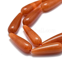 天然石レッドアベンチュリンビーズ連売り  水滴  30x10mm  穴：1.4mm  約13個/連  15.75''（40センチメートル）&nbsp;G-E576-33