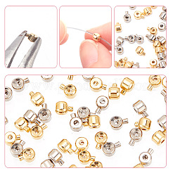 60Pcs 2 Colors Brass Crimp Beads&nbsp;KK-AR0003-62